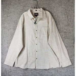 Alesbury Striped Long Sleeve Shirt Mens XXL Tan Ivory Button Up Cotton NWOT